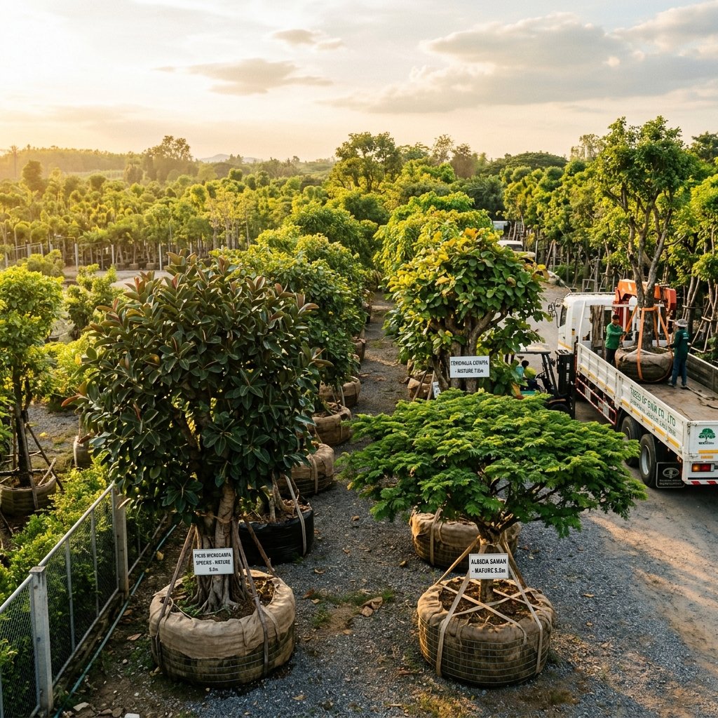 Landscape trees for large project export