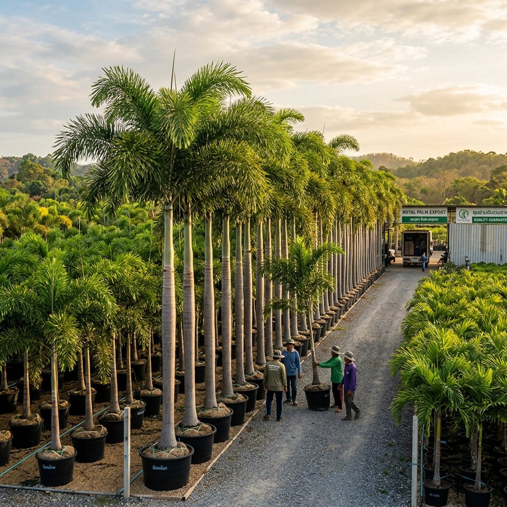 Royal Palm Trees for export from Thailand